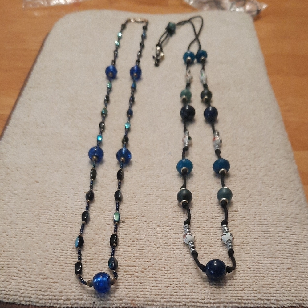 Elegant Blue Beaded Necklaces